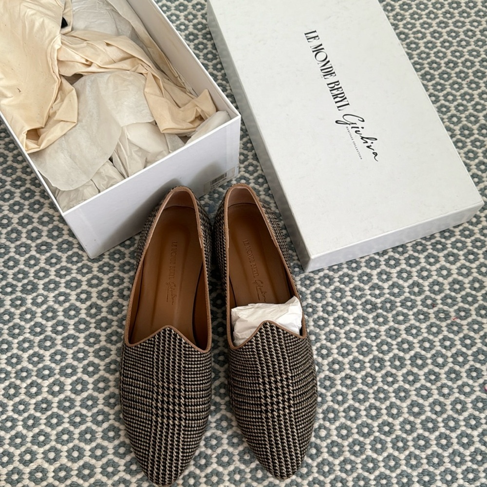 Loafers Giuliva Heritage 37 Houndstooth Plaid Tweed